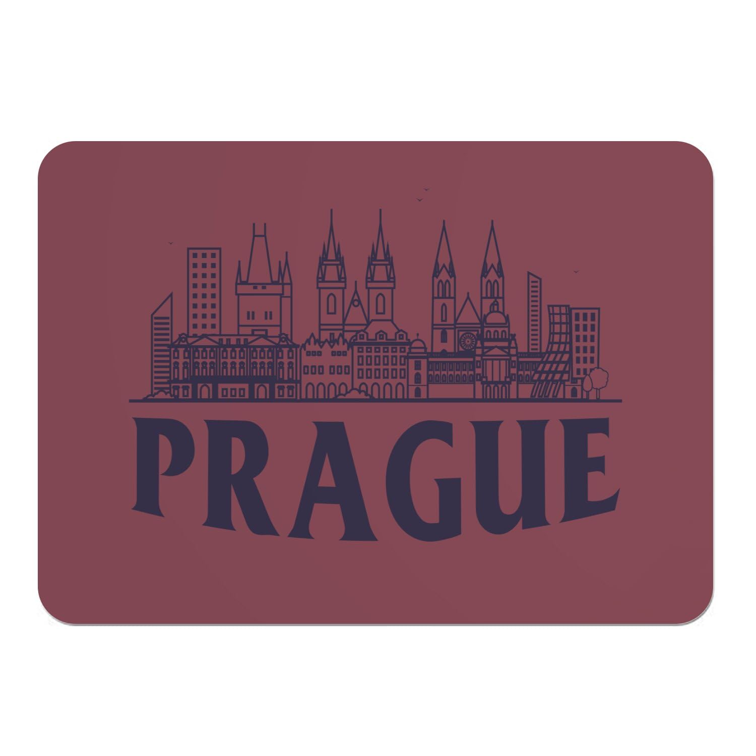 Napperons rouge Prague minimaliste avec dessous en liège noble