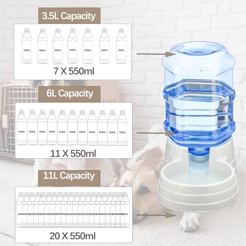 2 Pack 6L Automatic Gravity Pet Feeder and Water Dispenser Set, Large Capacity Automatic Dog Feeder and Dog Water Dispenser for Small Medium Dog Pets Puppy Kitten - Image 5