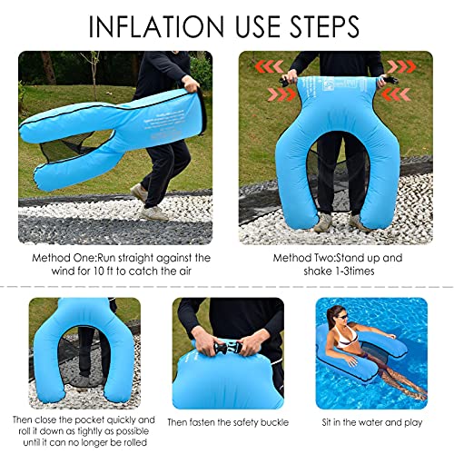 Zwembad Opblaasbare Float Ligstoel, Water Hangmat Drijvende Enkele Fauteuil, Buiten Zwembad Float Speelgoed Riviervlot… - Image 6