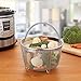 717 Industries Steamer Basket, Stainless Steel Mesh Strainer Compatible with Instant Pot and Other Pressure Cookers, Fits 6 & 8 Quart Pots (Grey Silicone Handle)