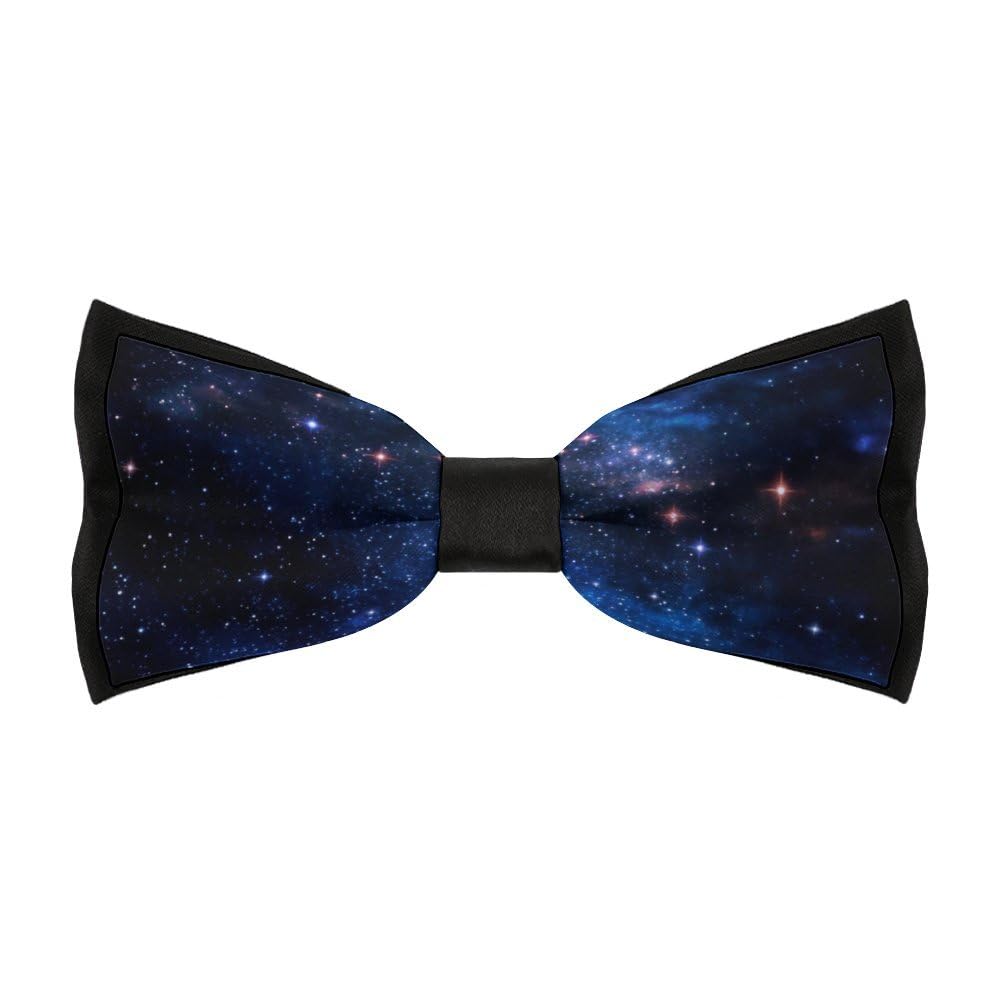 Qjjinxior Men's Aurora Starry Sky Space Starry Night Sky2 Pre-Tied Bow Tie,Aurora Starry Sky Space Starry Night Sky Bow Tie, Adjustable Neck Bowtie For Parties
