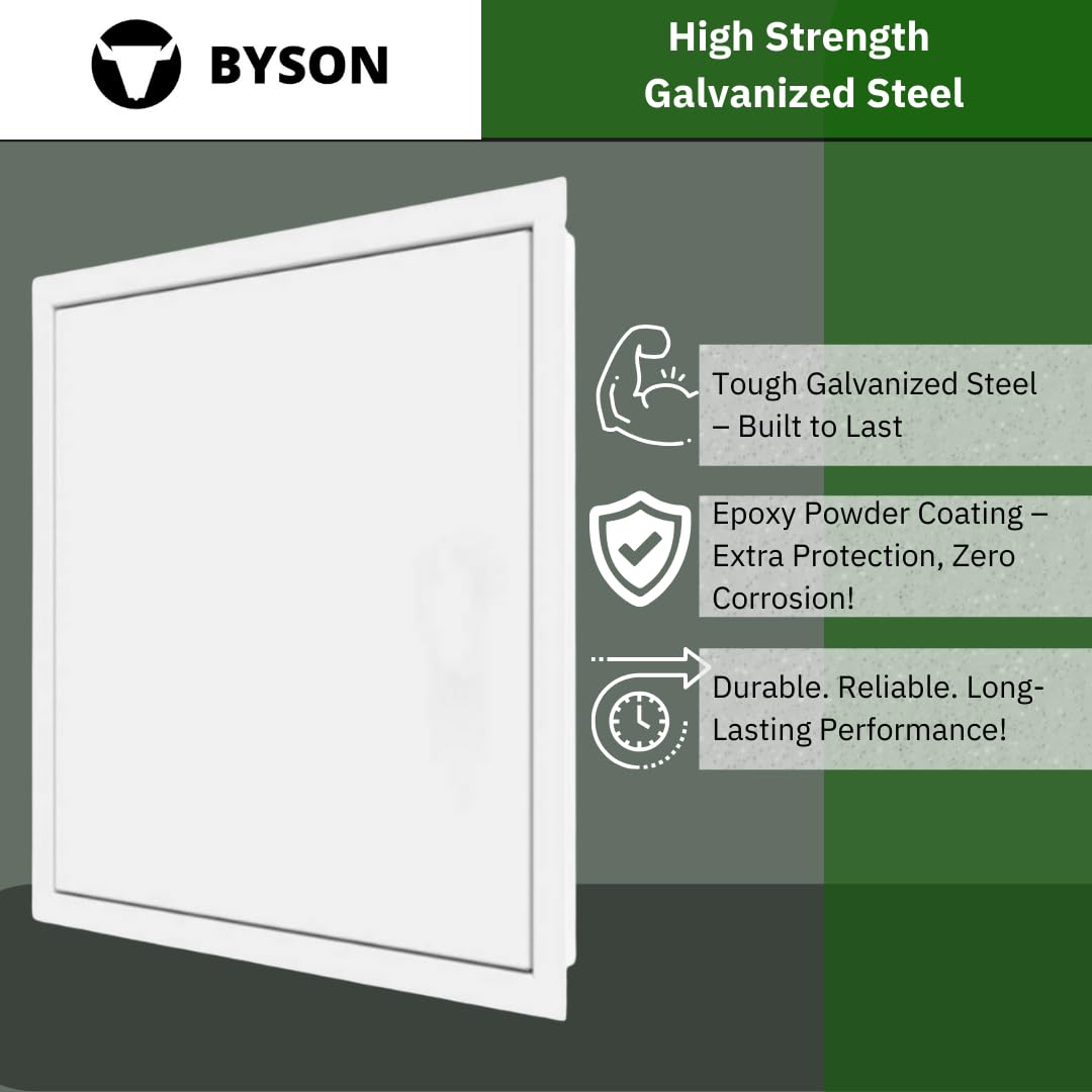 Byson Access Door 24" X 24" Drywall Access Panel Tape In- Ideal For Walls And Ceilings Detachable Hinged Push Lock Door With Steel Frame Drywall Door - View #7
