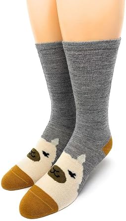 WARRIOR ALPACA SOCKS - Baby Alpaca Wool Happy Family Alpaca Face Socks for Adults, Teens & Kids
