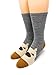 Warrior Alpaca Socks - Baby Alpaca Wool Happy Family Alpaca Face Socks for Adults, Teens & Kids (Grey/Ivory/Gold, Adult MED)