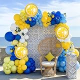 Lemon Balloon Arch Kit Royal Blue Yellow White Balloon Garland Kit for Bridal Showers Baby Showers Birthday Parties Photo Backdrop Decor