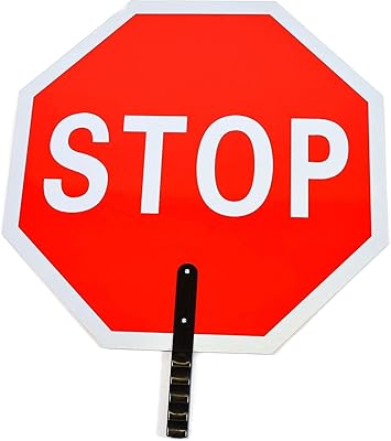 STOP/SLOW ALUMINUM---18in PADDLE with handle, 18 inches x 18 inches
