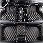 enheng Custom Leather Waterproof Car Floor Mats for 97% Sedan SUV Sports Car Black Beige Men's Women's Vehicle Pads Mat (Black Beige)