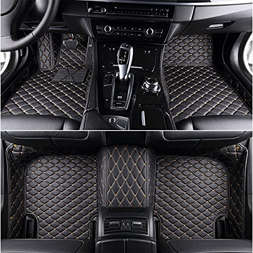 Enheng Custom Leather Waterproof Car Floor Mats For 97% Sedan Suv Sports Car Black Beige Men's Women's Vehicle Pads Mat (Black Beige) #TOP26