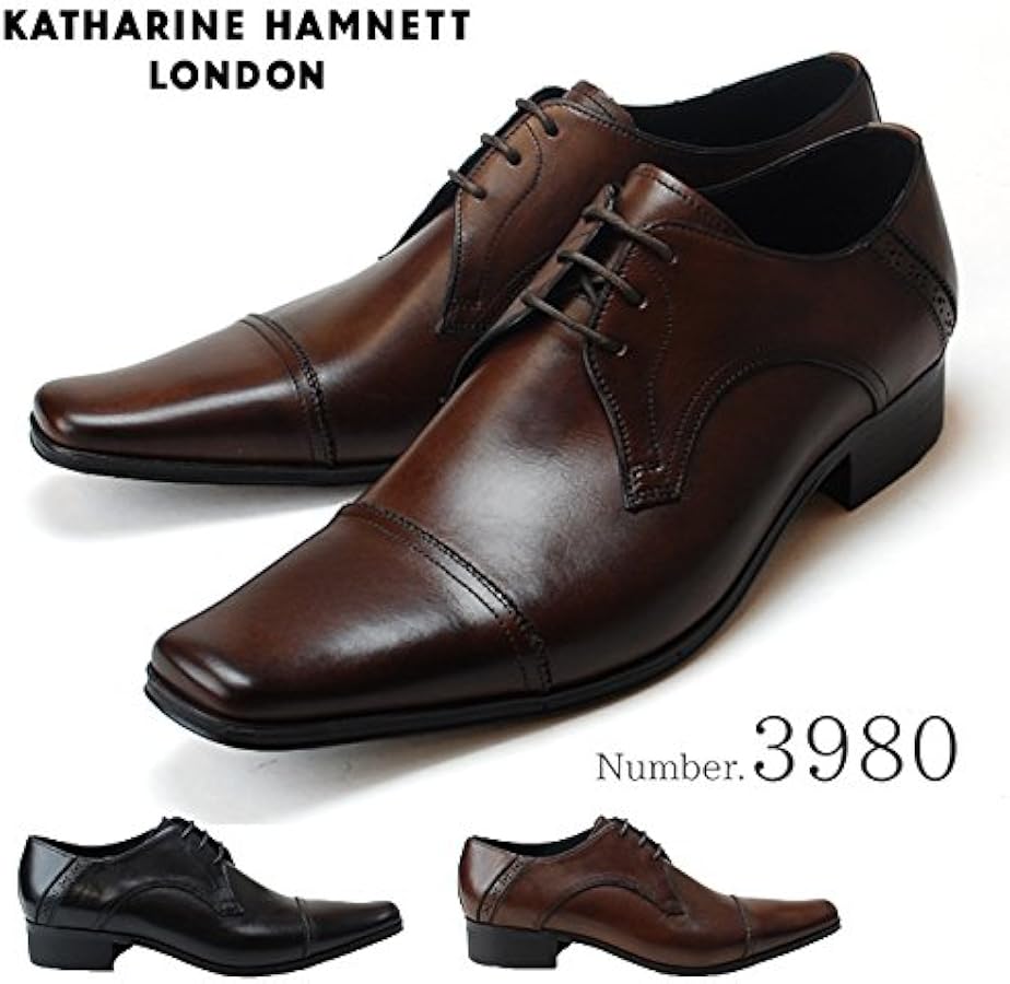 美品キャサリンハムネット レザー シューズ 25.5 ブラック ストレートチップ KATHARINE HAMNETT LONDON 即納 キャサリンハムネット ロンドン