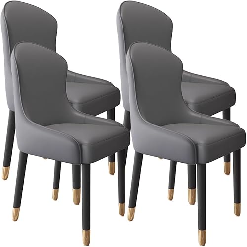 Miniatura 39 de YVYKFZD Leather Dining Chairs, Dining Room Chairs Set of 2/4, Kitchen Chair with Metal Leg and Backrest, Upholstered Comfy Side Chair, for Bedroom