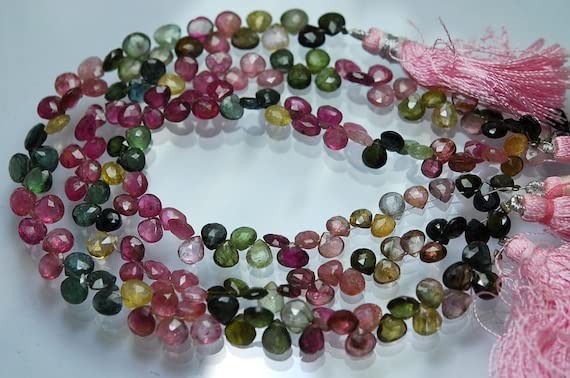Multi Tourmaline facettée en forme de cœur LKBEADS perles de qualité supérieure pour bijoux