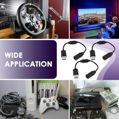 Image of USB Breakaway Cable for Xbox 360, Rocksmith Real Tone Cable, Xbox Controller Cord, Xbox USB Adapter, Guitar Hero Dongle , Compatible with Logitech G920 G923 G27 & Thrustmaster 458 Spider Racing Wheel