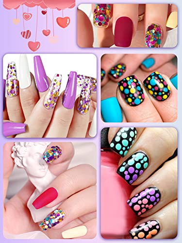 36 Color Nail Sequins, Kalolary Nail Art Flake Nail Glitter Paillette Mixed Round Thin Shining, 3D Nail Art Stickers For Valentine's Day Nail Decoration Diy Makeup Resin Mold Diy #TOP6
