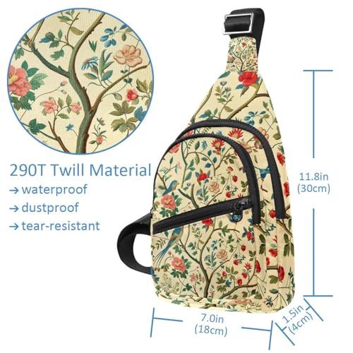 Mochila cruzada con diseño de flores para correr y viajar con correa ajustable ajustable 4