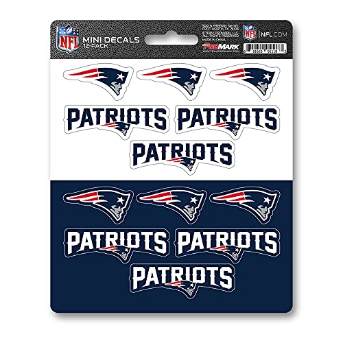 FANMATS 61127 New England Patriots 12 Count Mini Decal Sticker Pack