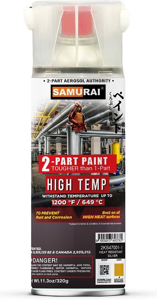 2-Part Spray Paint for Industrial - High Temp (Black, Pack of 1 can)