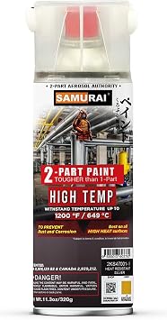 SAMURAI 2-Part Spray Paint for Industrial - High Temp Silver, Pack of 1 can