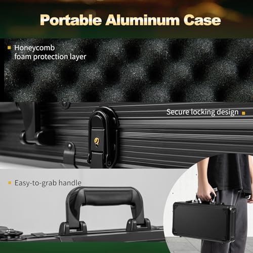 HOMASIS Pokerset mit 300 Laser-Chips, Poker Koffer mit 2 Kartendecks, 5 Würfeln, 3 Dealer Button, abschließbar Pokerkoffer aus Alu mit 2 Schlüsseln, Poker Komplett Set für Partys, Kasino (300 Chips) – Bild 7