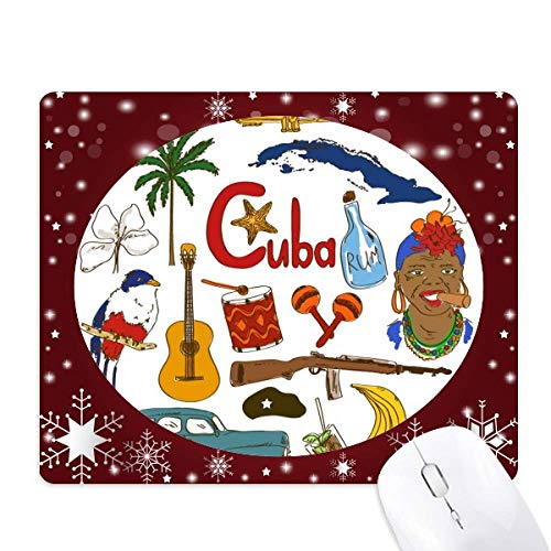 Tapis de souris Cuba paysage animaux drapeau national pour l'hiver