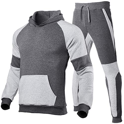 Image of HHGKED Men's Track Suits 2 Piece Set Active Jogging Suits Long Sleeve Sweatsuits Casual Outfits
