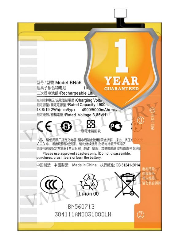 Image of Original BN56 Battery Compatible for Xiaomi Redmi 9A (M2006C3LG, M2006C3LI, M2006C3LC, M2004C3L) | Redmi 9C (M2006C3MG, M2006C3MT) | Redmi 9i (M2006C3LII) - (5000mAh) - 1 Year Warranty K7