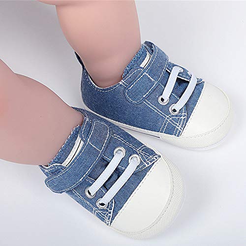 Timatego Baby Boys Girls Canvas Shoes Non Slip Soft Sole Infant Toddler Sneaker First Walker Crib Tennis Shoes 3-18 Months2