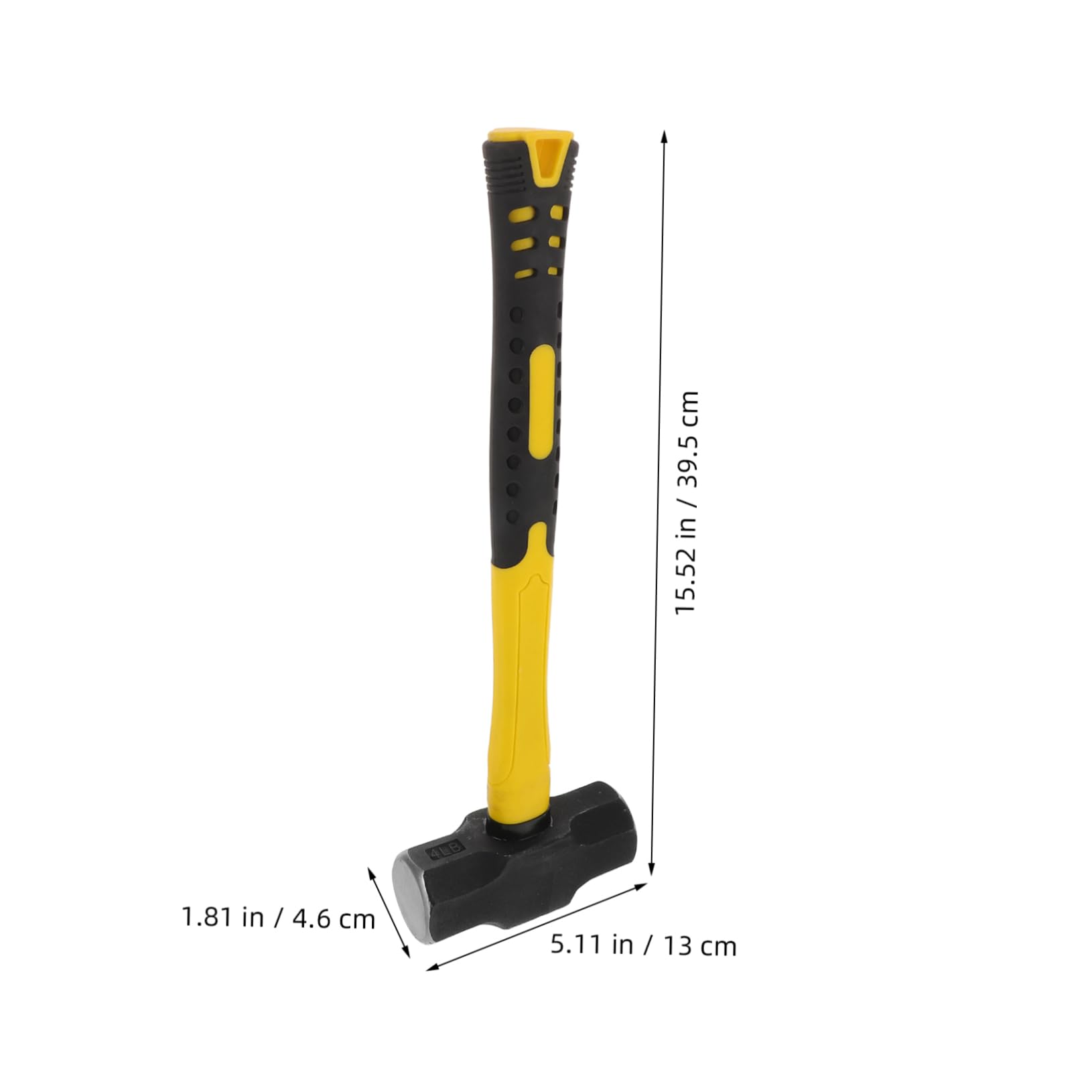 Martillo Octogonal de Acero al Carbono 2 Piezas para Demolición | Mango Ergonómico, Resistencia al Impacto, Uso en Renovación y Construcción, Color Amarillo