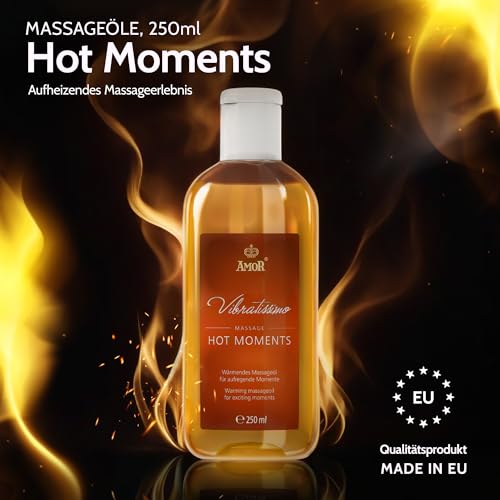 Vibratissimo Hot Moments 250 ml Massageöl - Aufheizendes Massageerlebnis - Stimulierende Massageöle, Entspannung Für Paare & Gleitöl