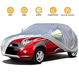 4 Layers Outdoor SUV Car Cover Universal Full Car Covers for Automobiles All Weather Waterproof UV Protection Windproof Rain Dust Scratch Snow Car Cover Fit SUV Large (Fit SUV(190’’-201’’))