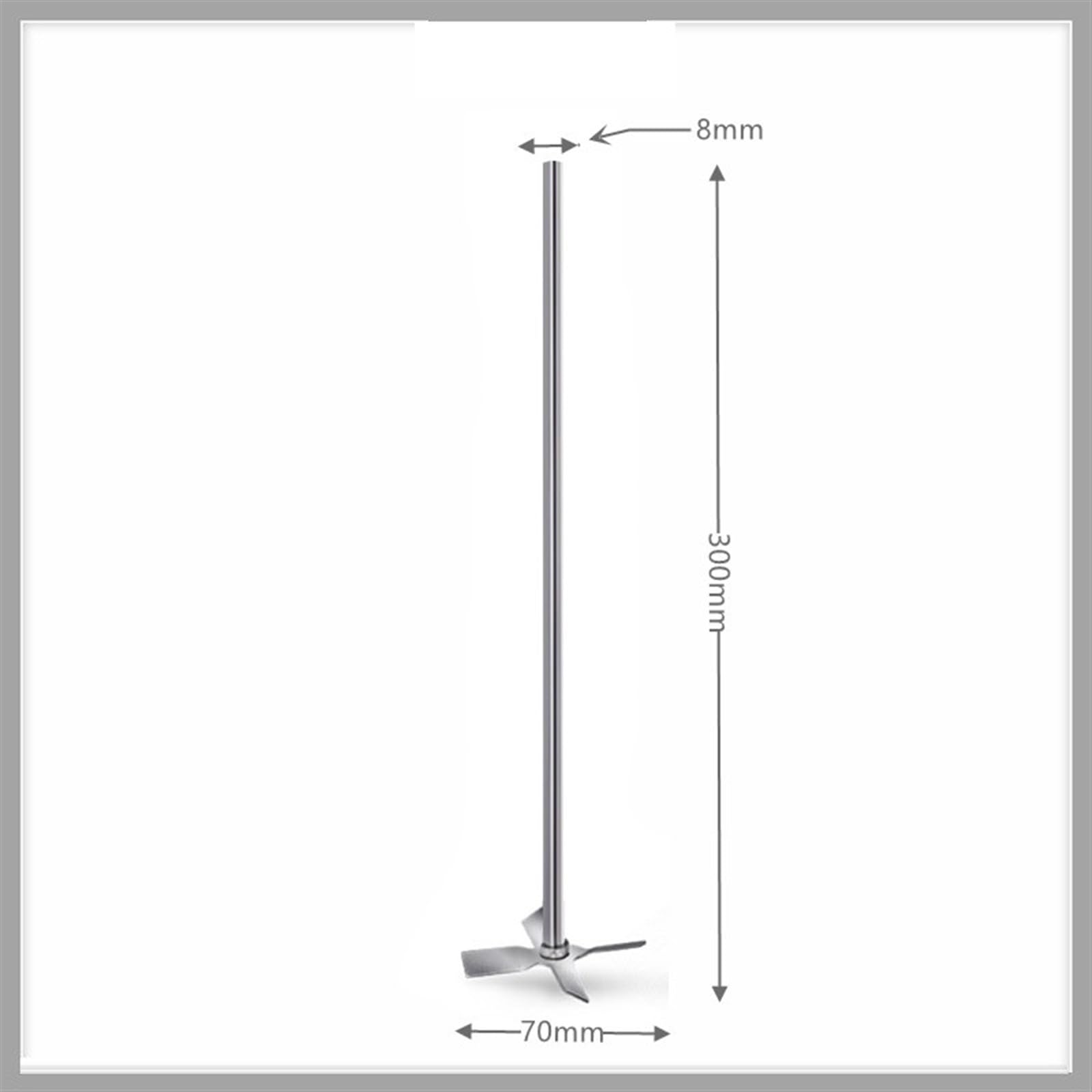 Agitatore a elica SUS 304 Tipo a croce Pala di agitazione Lunghezza albero di agitazione 300 mm Diametro di agitazione 70 mm for agitazione ad alta velocità 1 EA