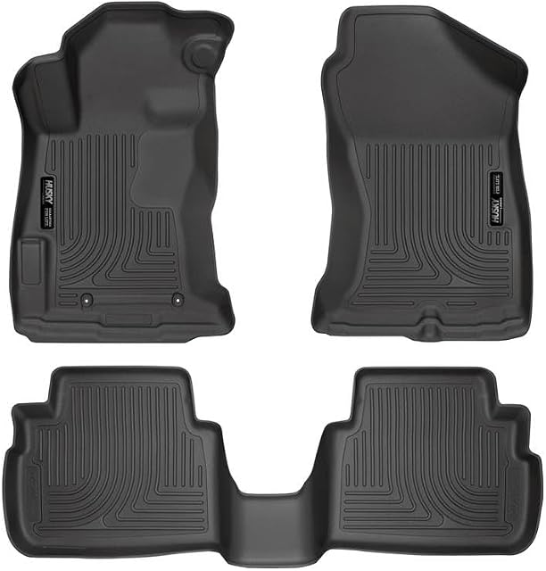 Husky Liners Weatherbeater Floor Mats | Fits 2018-2023 Subaru Crosstrek, 2017-2023 Subaru Impreza | Front & 2nd Row, 3-pc Black - 99661