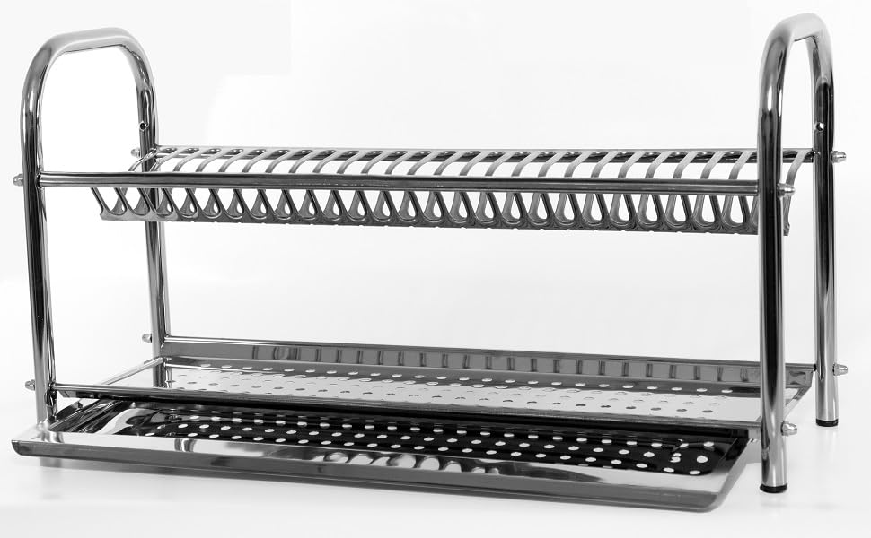 Eccezionale stabilità dei piatti - 11% di acciaio in più Realizzato in Acciaio Inox AISI 430, fino a 80 cm., con tipologia di fissaggio da appoggio o a muro.