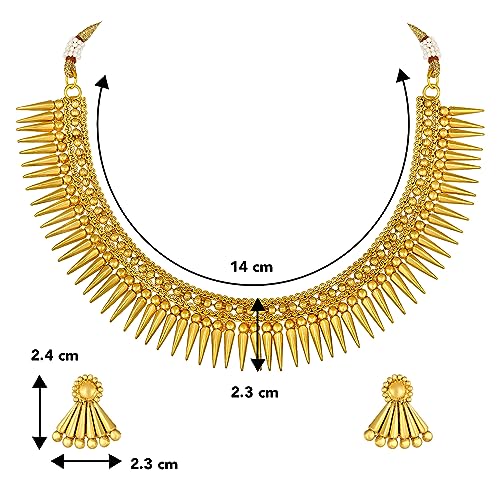 Image of Peora Gold Plated Bridal Jewellery Set with Kamarband Gift for Women Indian Traditional Ethnic Wedding
