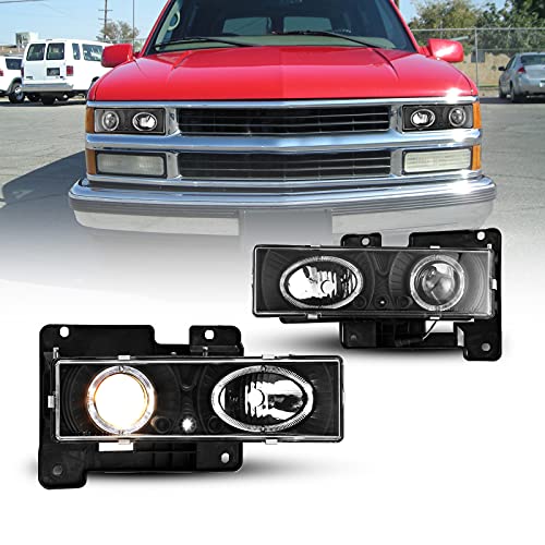 WOLFSTORM Headlights Assembly Compatible for 1988-1998 Chevy CK, 1992-1999 Chevy Suburban Headlights and 1995-1999 Chevy Tahoe Headlight,1 Pair