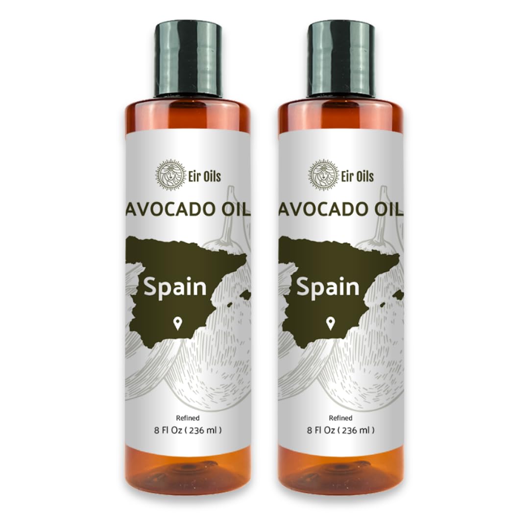 Avocado Oil (8oz) - Direct from EIR Oils' Farm in Spain - 100% Pure Carrier Oil for Hair, Face, and Skin - Hand-Picked, Cold-Pressed Carrier Oil - 2 Pack Avocado Oil (8oz) - Direct from EIR Oils' Farm in Spain - 100% Pure Carrier Oil for Hair, Face, and Skin - Hand-Picked, Cold-Pressed Carrier Oil - 2 Pack