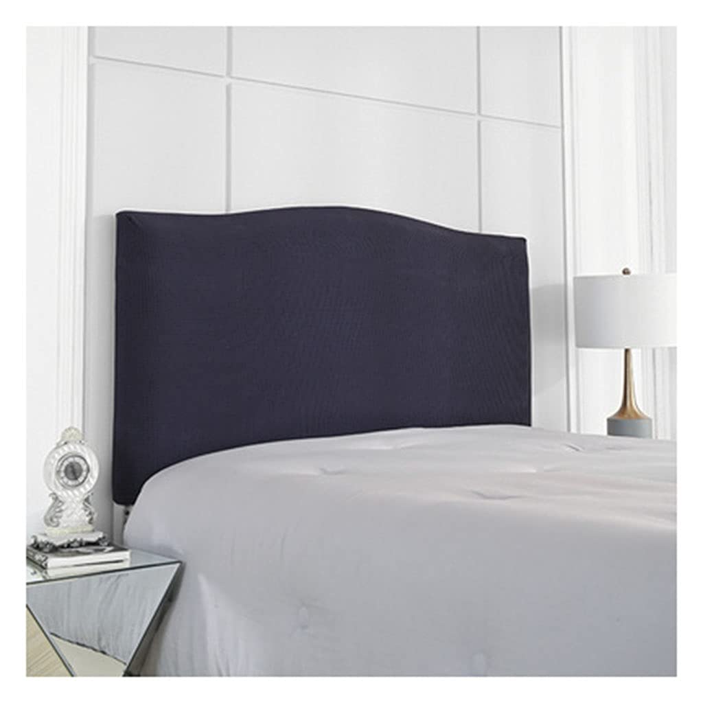 HDGZ Bed Headboard Cover, Furniture Protector Covers Jacquard Elastic Sofa Slipcover for Queen King Size Wood Leather Beds (Color : Dark Blue, Size : 2.0m)