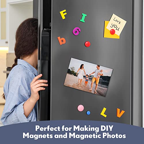 Image of Macarrie 4 x 6 Adhesive Magnetic Sheets with Adhesive Backing Cuttable Magnetic Paper Stickers Flexible Peel and Stick for Picture Crafts Die Storage Photos(64 Pcs)