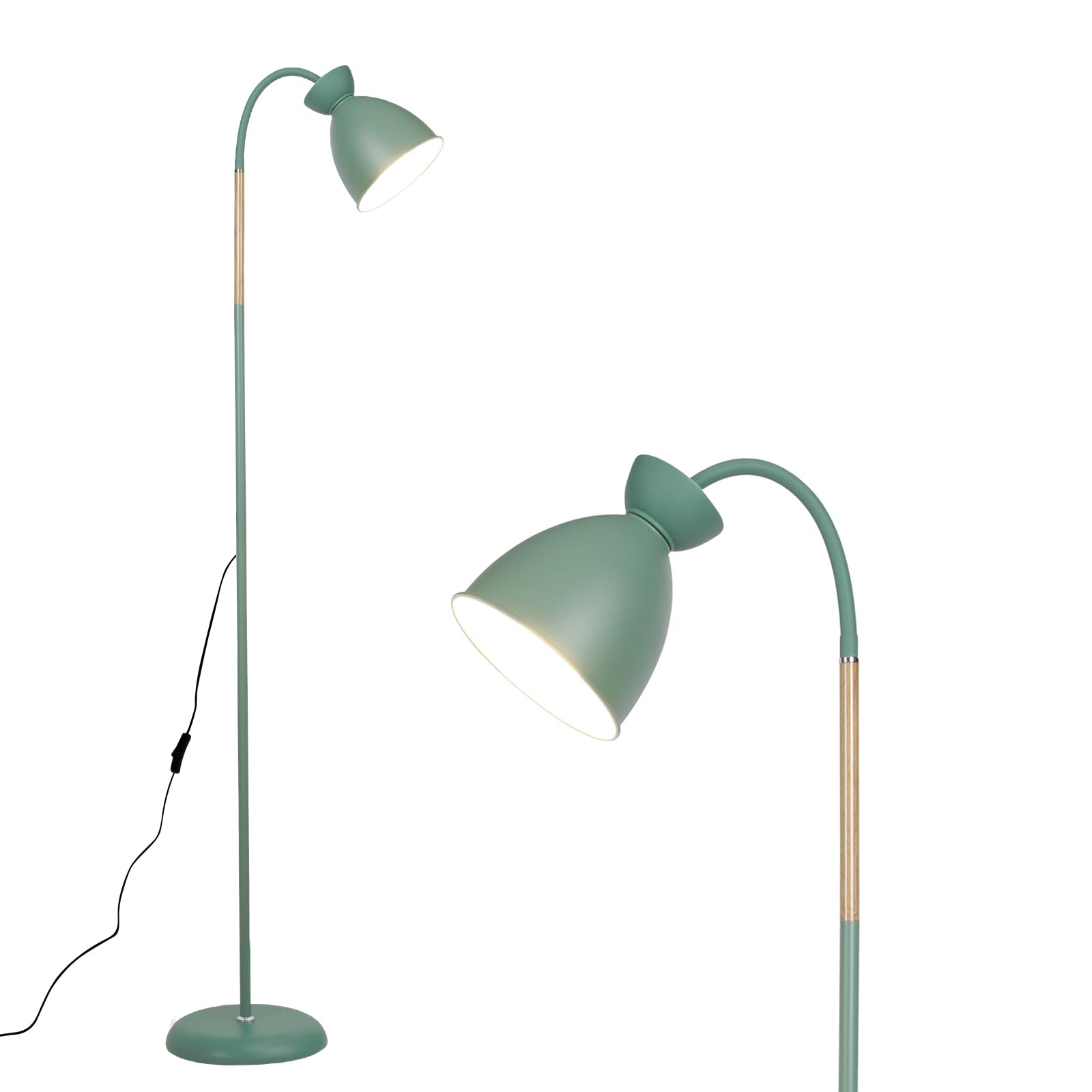 Amdelne Stehlampe Wohnzimmer Giraffe Waldgrün, Schwenkbare Stehleuchte E27 Fassung max. 60W, Höhe 159cm, Moderne Metall Standleuchte Leselampe für Sofa Schlafzimmer Arbeitszimmer, ohne Leuchtmittel
