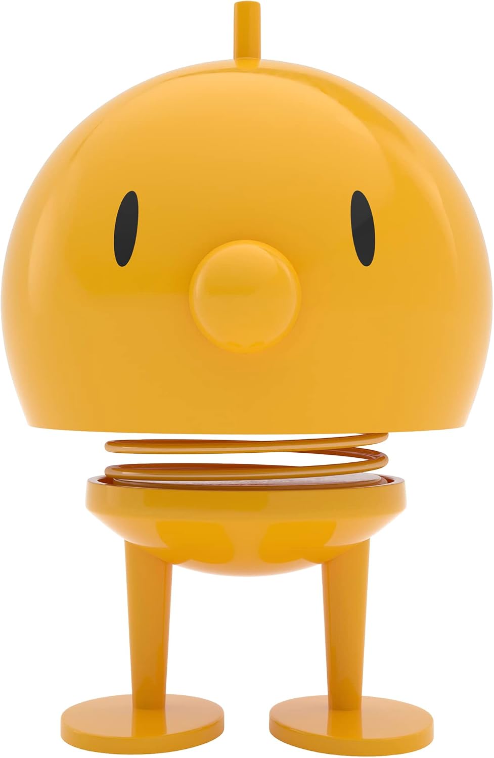 Hoptimist Bumble - Danish Design Home Decor Ornament - Plastic Figurine with a Metal Spring, Large - Creates Cheerful Movement - (Yellow)