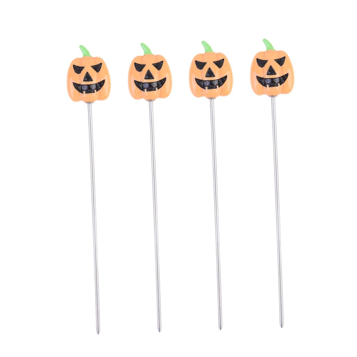 Garneck 4pcs Pumpkin Cake Tester Probes Stainless Steel Baking Tool for Biscuit Cupcake Muffin Easy to Clean Baking Supplies for Baked Treats