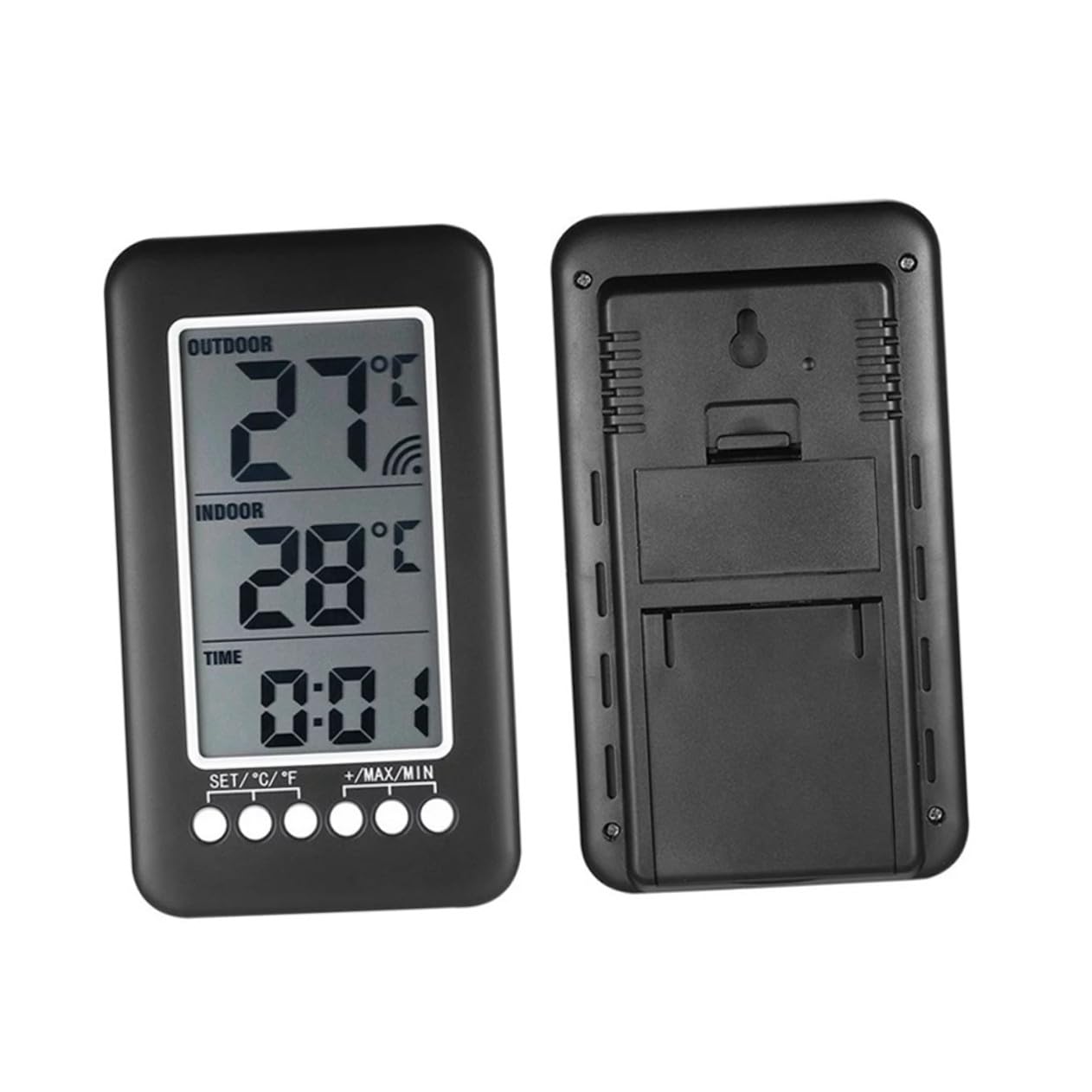 ifundom Termometro Digitale senza Fili per Interni ed Esterni Allarme Temperatura Alta e Bassa, Misuratore Wireless Trasmettitore Portatile Fino a 100m per Frigorifero e Uso Domestico