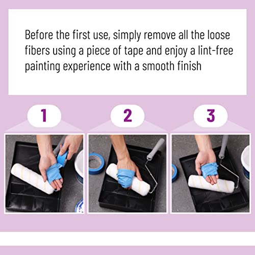 Bates Choice Bates- Paint Roller Covers, 9 Inch Roller Covers, Pack Of 5, Covers For Paint Rollers, Naps For Paint Roller Brush, Roller Naps, House Painting Supplies thumb #5