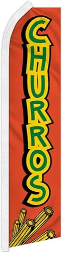 Churros Swooper - Bandera publicitaria perfecta para frentes de tiendas, cafeterías, minoristas, tiendas, camiones de comida, eventos, ferias,