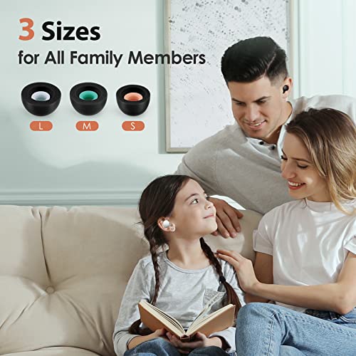 Memory Foam Tips for Samsung Galaxy Buds 2 / Plus/Beats Studio Buds, No Silicone Eartips Pain, Anti-Slip Replacement Ear Tips, Fit in The Charging Case, 3 Pairs (Assorted Sizes S/M/L, Black) - Thumbnail 3