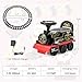 HOMGX Electric Ride On Toy, 6V Powered Toddler Ride-on Train Set with Tracks, Flashing Light, Storage Seat & Anti-tilt Device, Kid’s Ride On Train for Boys & Girls 2+ Years, Gift for Christmas (Black)