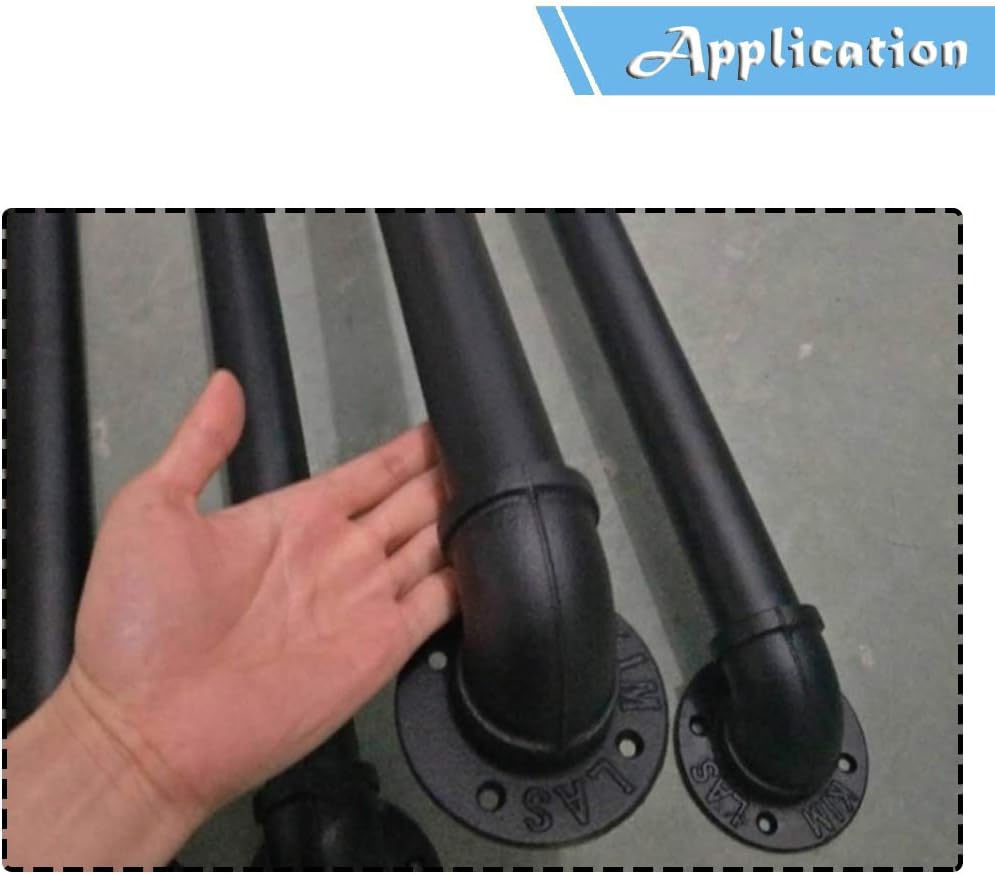 Round Handrail Brackets for Staircases Outside Inside Black Matte Metal Wrought Iron | Rail Railing Handrails for Indoor Stairs Lead Direct to Stairwell Door-House or Cellar entryway
