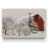 Renditions Gallery Vintage Abstract Prints for Home Decor Red Snowy Barn Christmas on the Farm Wall Hanging Picture Prints for Bedroom Dining Living Room Office Home Kitchen Decor 18X27 LT18