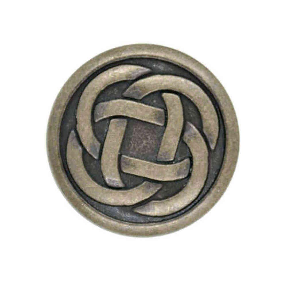 Celtic Knot Metal Shank Buttons Antique Brass 15mm 19mm and 23mm (6, 19mm)