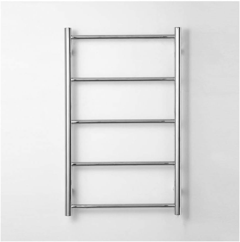 APUM Wall Mounted Plug-in Towel Warmer, Electric Heated Drying Racks for Bathroom Stainless Steel 5 Bars Mirror Polished 55 Watt