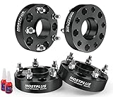 MOSTPLUS 5x5 Wheel Spacers 5x127mm, 1.5' Thickness 5 Lug 71.5mm CB, 1/2' x20 Studs Compatible with Jeep Wrangler JK Grand Cherokee WJ WK Commander XK (Set of 4)(Black)